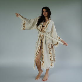 The Snake Linen Kimono