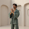 The Men's Lion Short Kimono in Organic Cotton Muslin