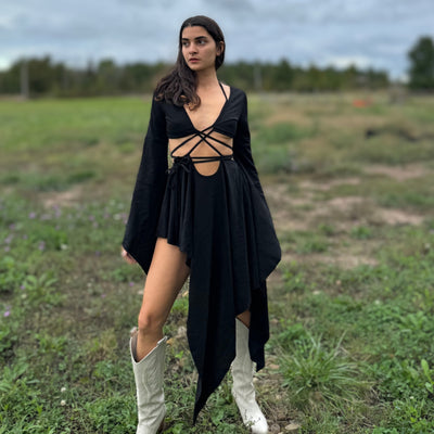 Beige Coachella Dress Set