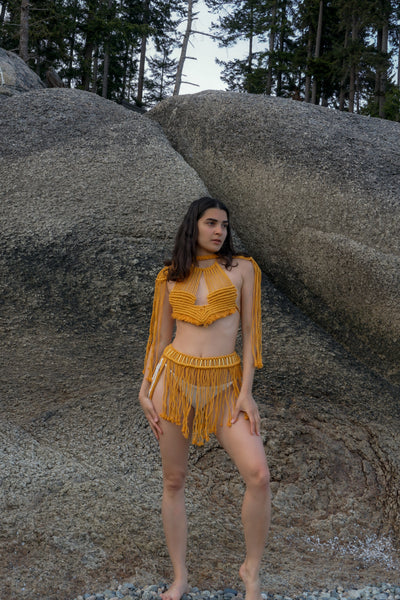 Gold Goddess Macrame Set