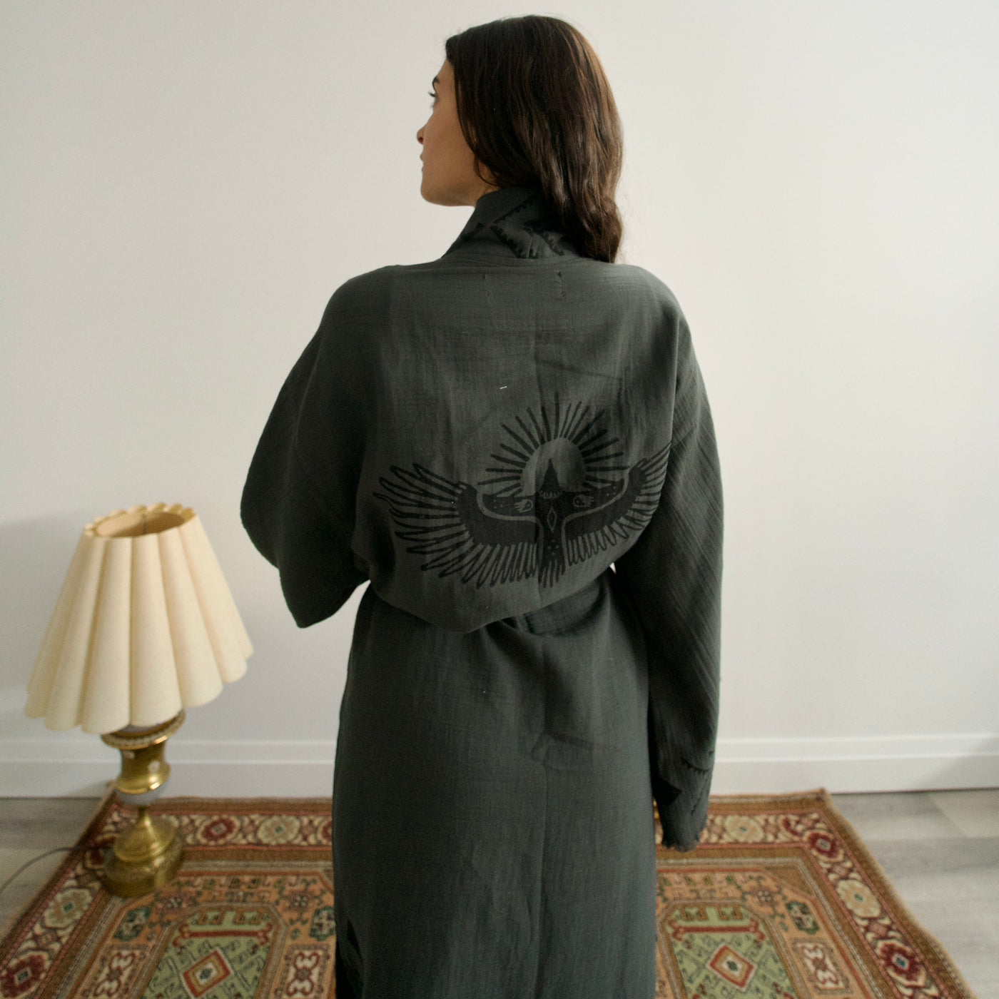 Organic Dark Green Cotton Soft Bathrobe
