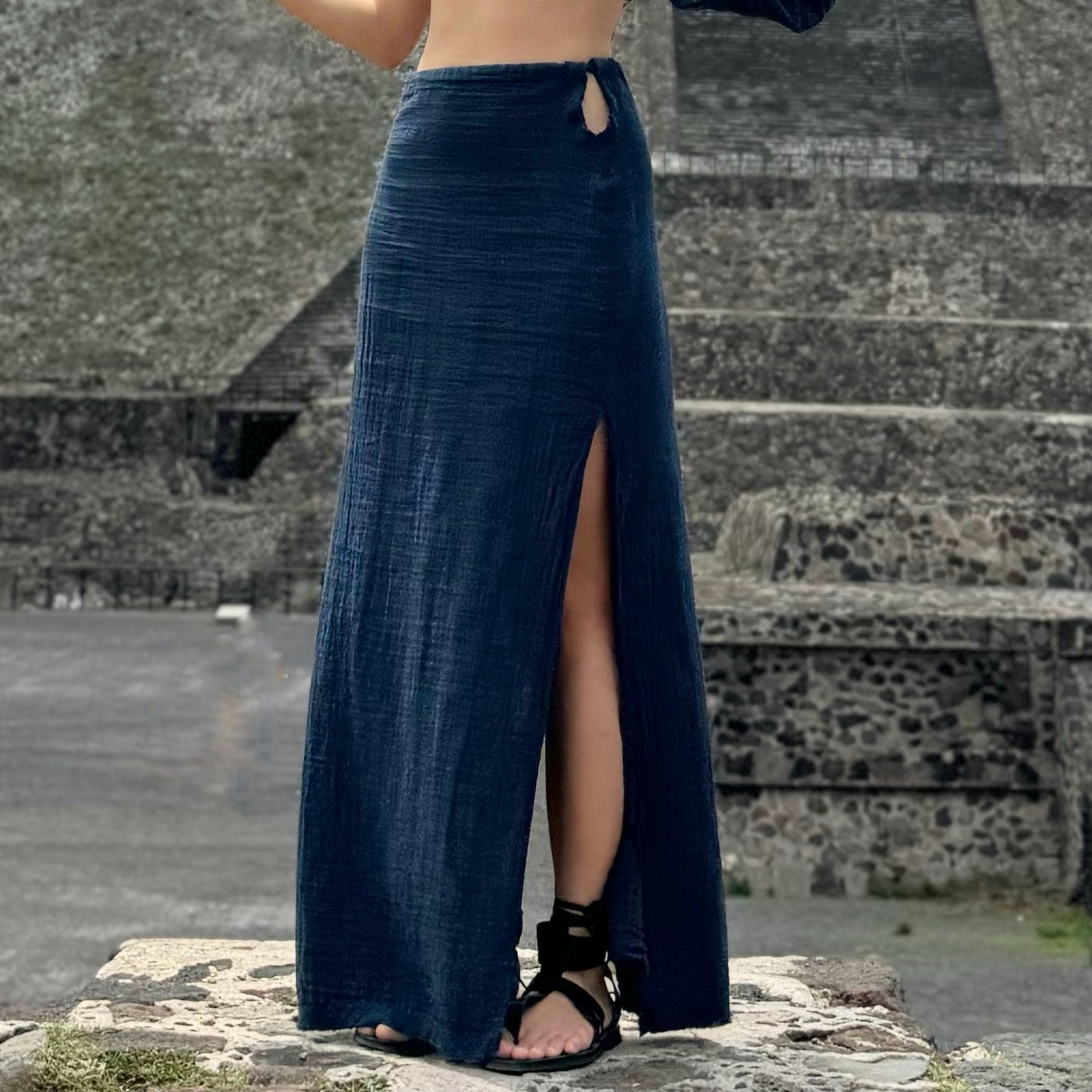 Goddess Boho Maxi Split Skirt Set