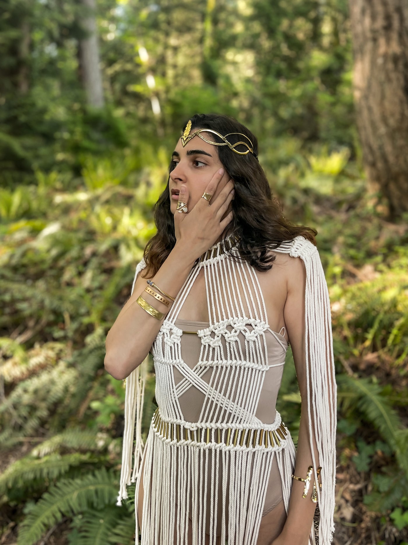 Long Red Macrame Dress