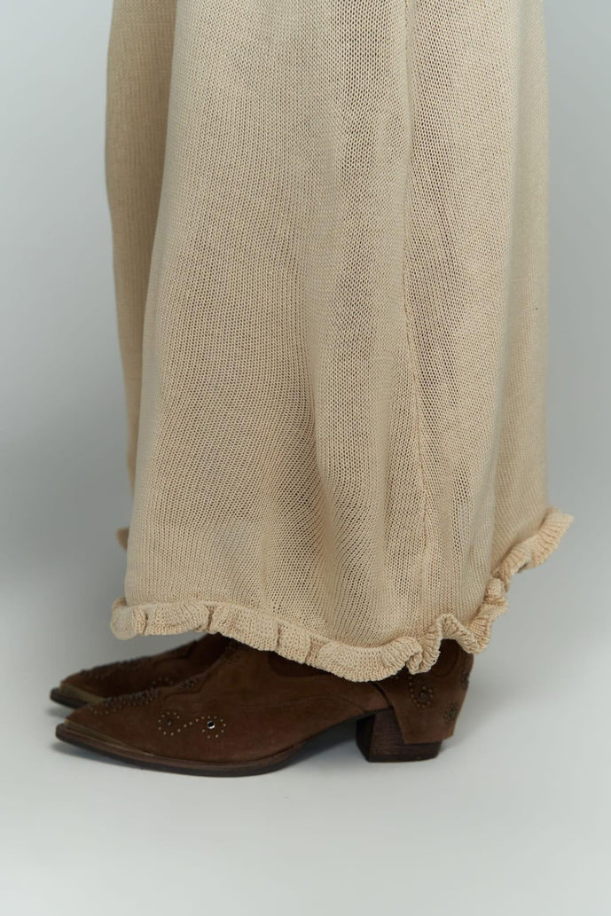Beige Long Boho Goddess Dress