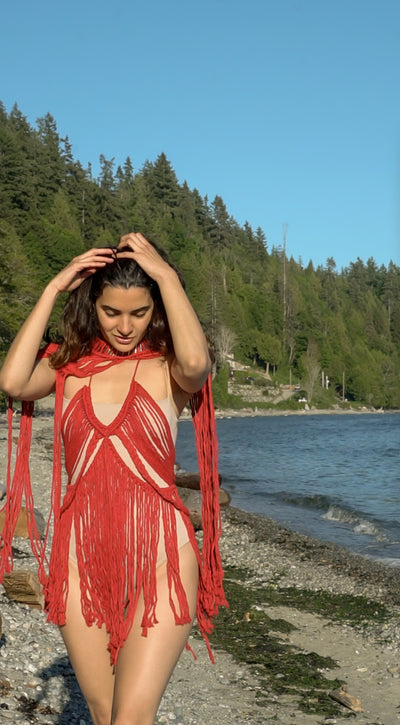 White Goddess Macrame Dress