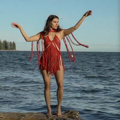 White Goddess Macrame Dress