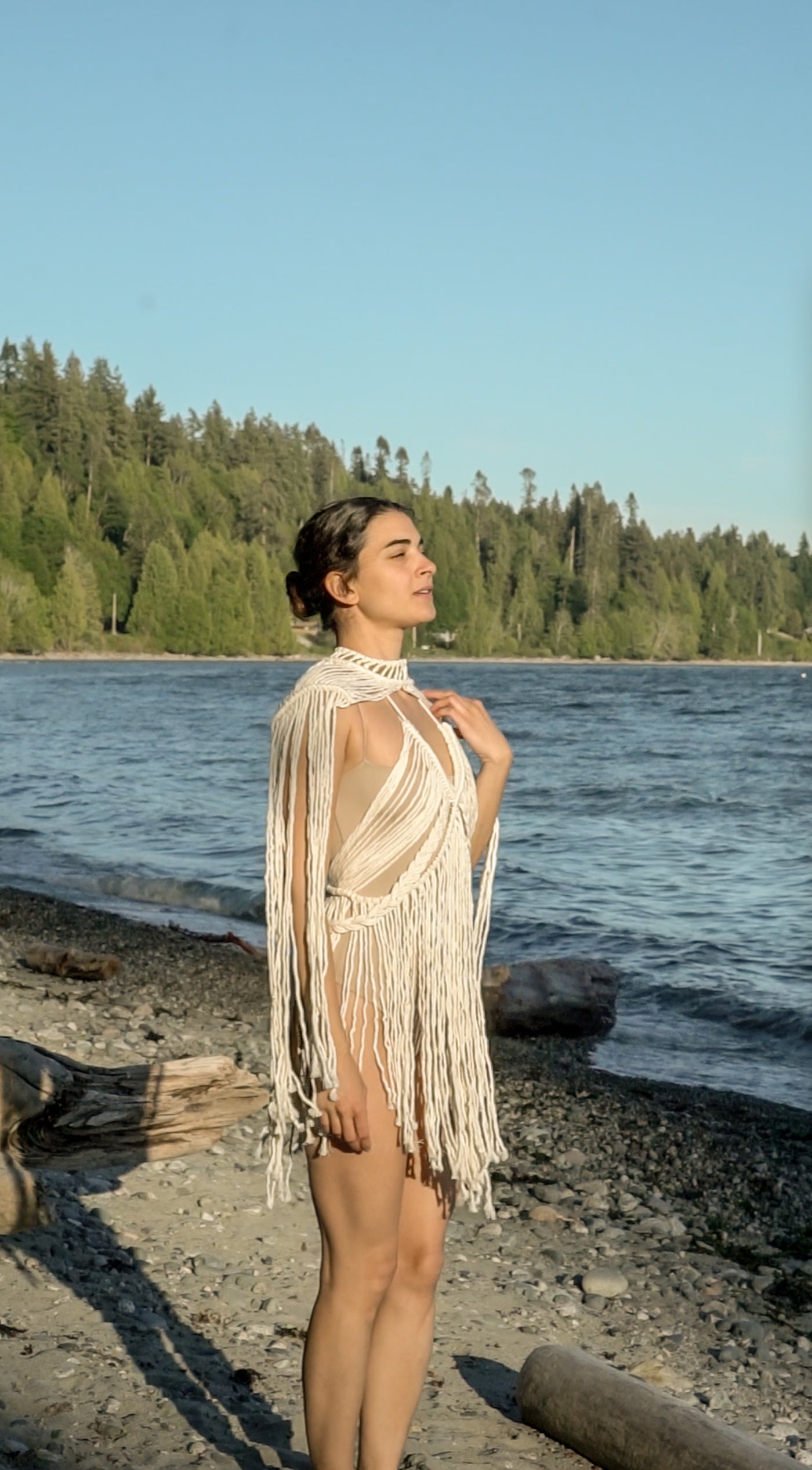 White Goddess Macrame Dress