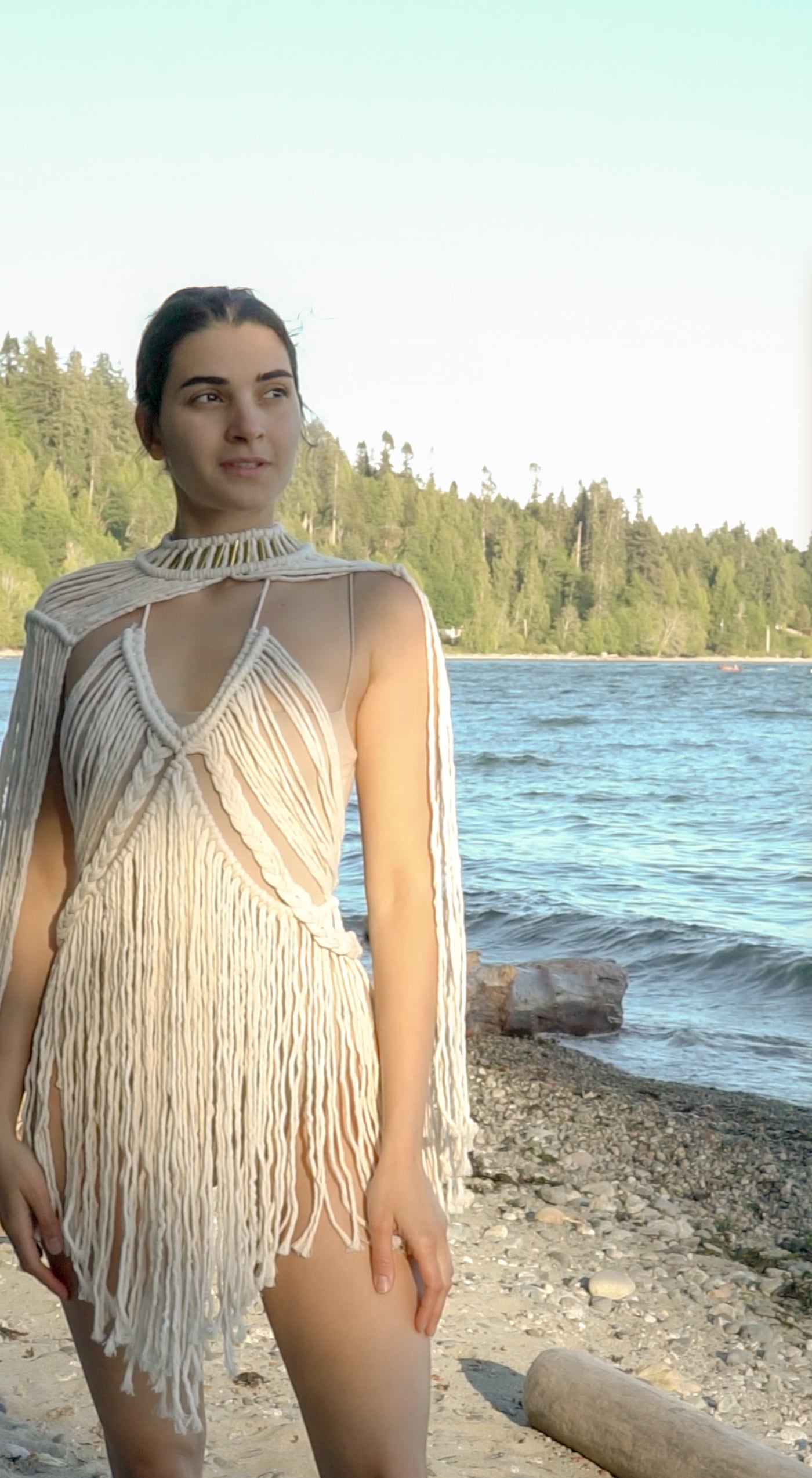White Goddess Macrame Dress